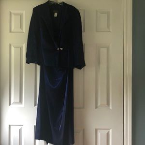 Alex Evenings 2 Piece Maxi Royal/Navy Blue